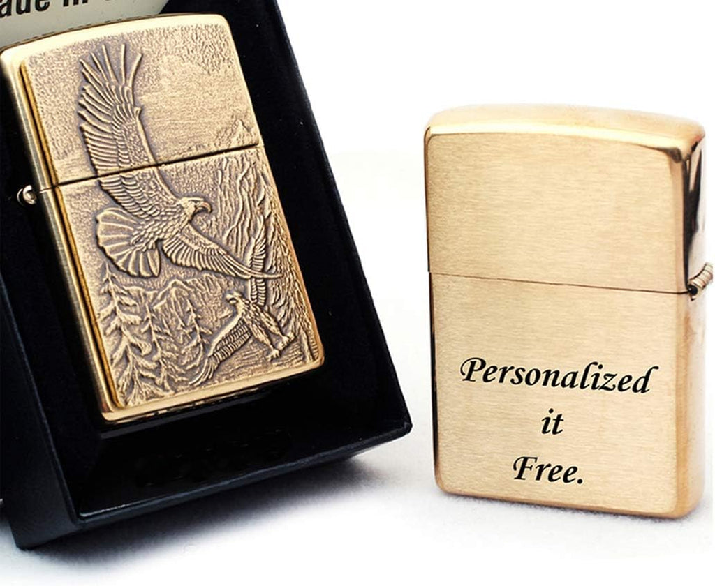 Personalized Groomsmen Zippo Lighter Perfect for Boyfriend, (Soaring Eagles)
