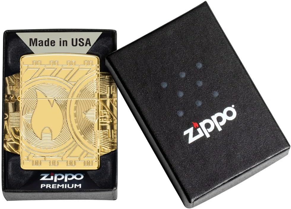 Zippo Currency Design Armor High Polish Gold Pocket Lighter