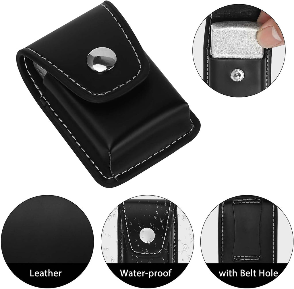Lighter Case Only Compatible with Zippo,Flip Top Leather Lighter Pouch with Metal Buckle,Anti-Scratch Lighter Pouch with Belt Hole for Man and Woman