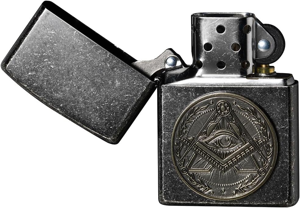 Zippo MEDAL 2NBM-MASON Freemasonry Silver Oil lighter Nickel