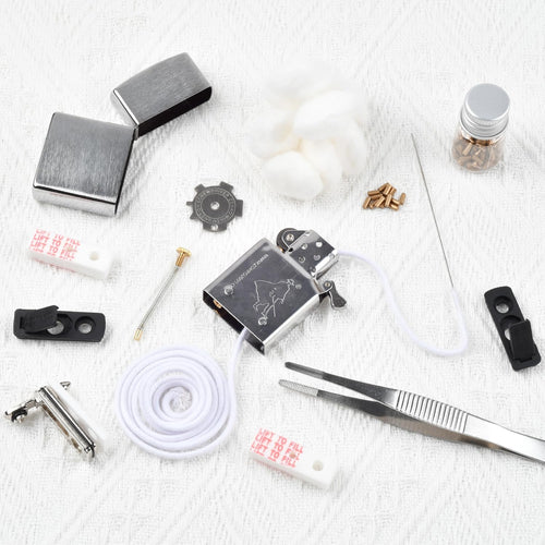 Lighters Maintenance Kit, Repair Kit Complete Set for Most Lighters, Repairing Antique Lighter, Vintage Lighter Repair Kit, Includes Lighters Gasket Seal, Accessories, Case