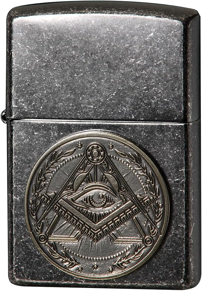Zippo MEDAL 2NBM-MASON Freemasonry Silver Oil lighter Nickel