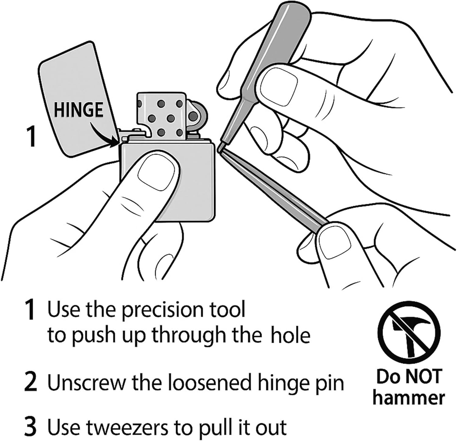 IN SELECT Hinge Pin Repair Kit Compatible with Zippo Lighter Manufactured in 2003 and Later Model- 5 Replacement Pins + 1 Precision Tool for Zippo Lighter Repair, Hinge Fix, and Restoration