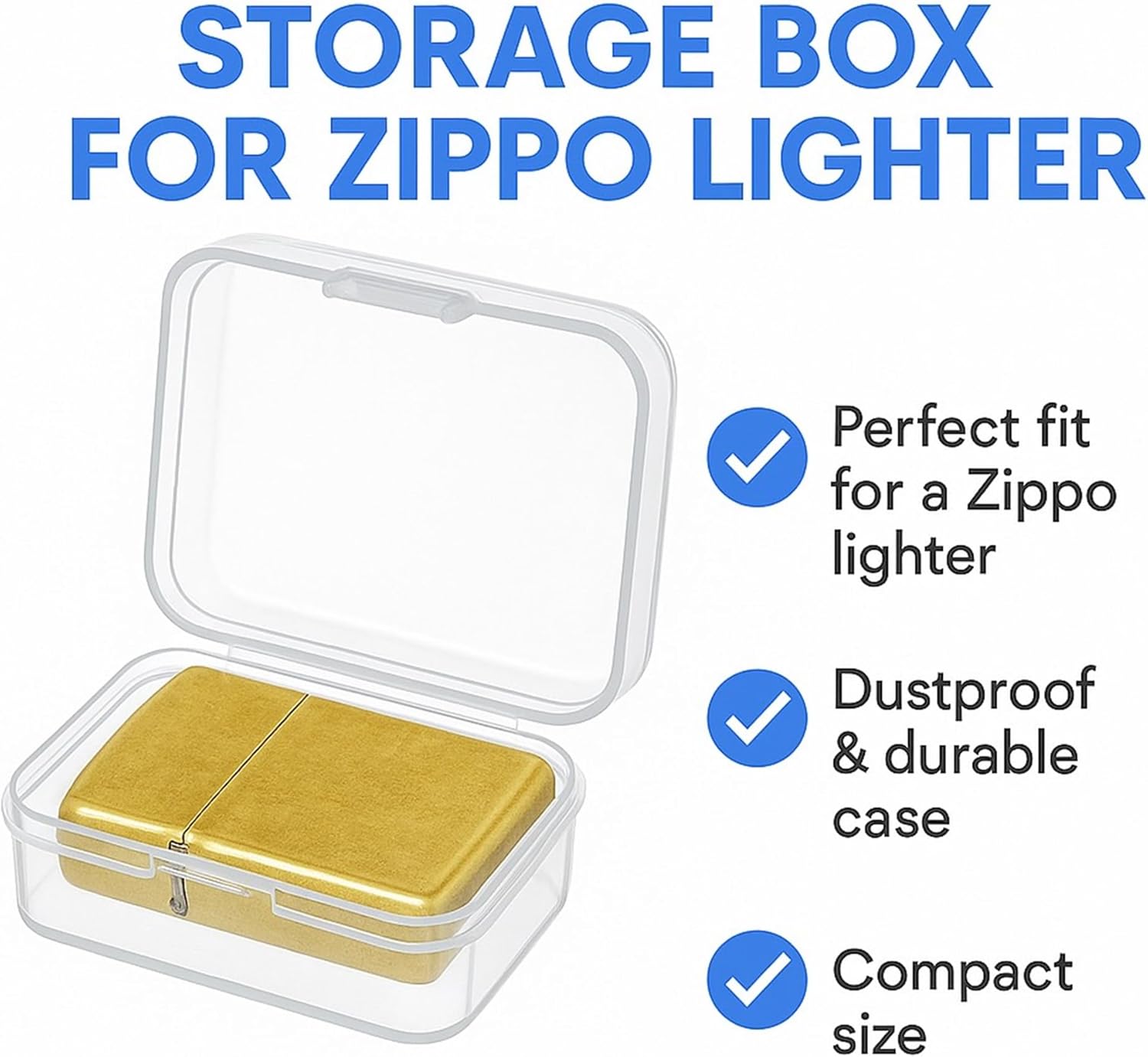 9 Pack Clear Plastic Storage Box for Zippo Lighter - Compact,Dustproof Case- Multi-Purpose Organizer for Lighter Dispaly Case Handmade Accessories,Scews,Pills,Jewelry - Travel-Friendly Mini Container