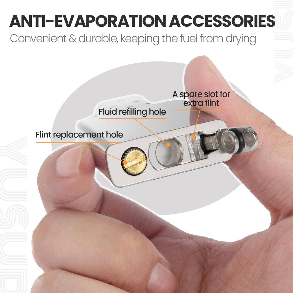 YUSUD Lighter Gasket Seal Compatible with Zippo, Metal Repair Kit with Cotton Felt Pad and Flint Slot, Lighter Fluid Anti-Evaporation Accessories for Lighter Insert, Replacement Parts