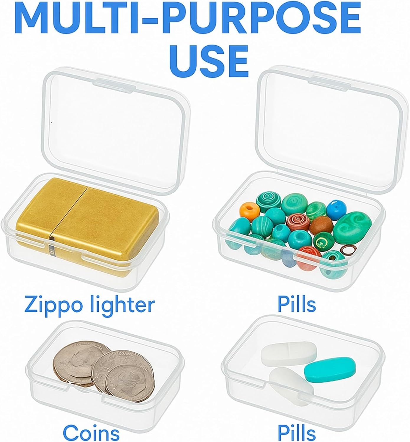 9 Pack Clear Plastic Storage Box for Zippo Lighter - Compact,Dustproof Case- Multi-Purpose Organizer for Lighter Dispaly Case Handmade Accessories,Scews,Pills,Jewelry - Travel-Friendly Mini Container