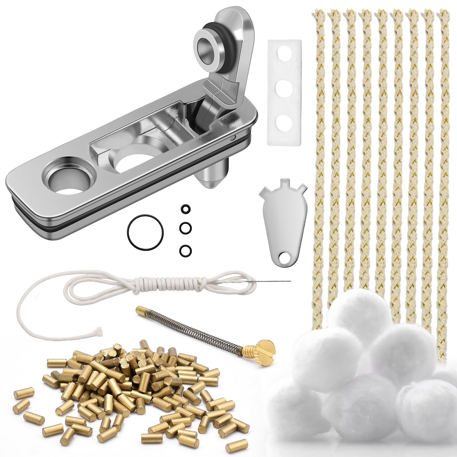 2 Set Lighter Gasket Seal Metal Lighter Repair Insert Accessories Kit 1Ppcs Cotton Felt Pad with 3Pcs Rubber Seals for Lighter Bottom Seal(Sliver)