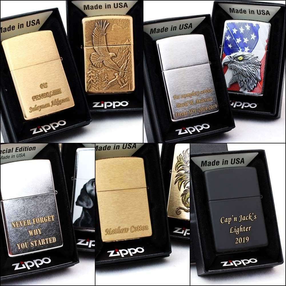 Personalized Groomsmen Zippo Lighter Perfect for Boyfriend, (Soaring Eagles)