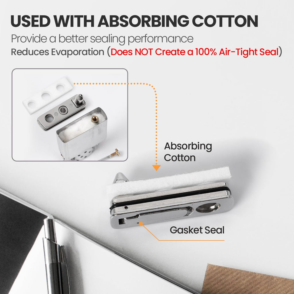YUSUD Lighter Gasket Seal Compatible with Zippo, Metal Repair Kit with Cotton Felt Pad and Flint Slot, Lighter Fluid Anti-Evaporation Accessories for Lighter Insert, Replacement Parts