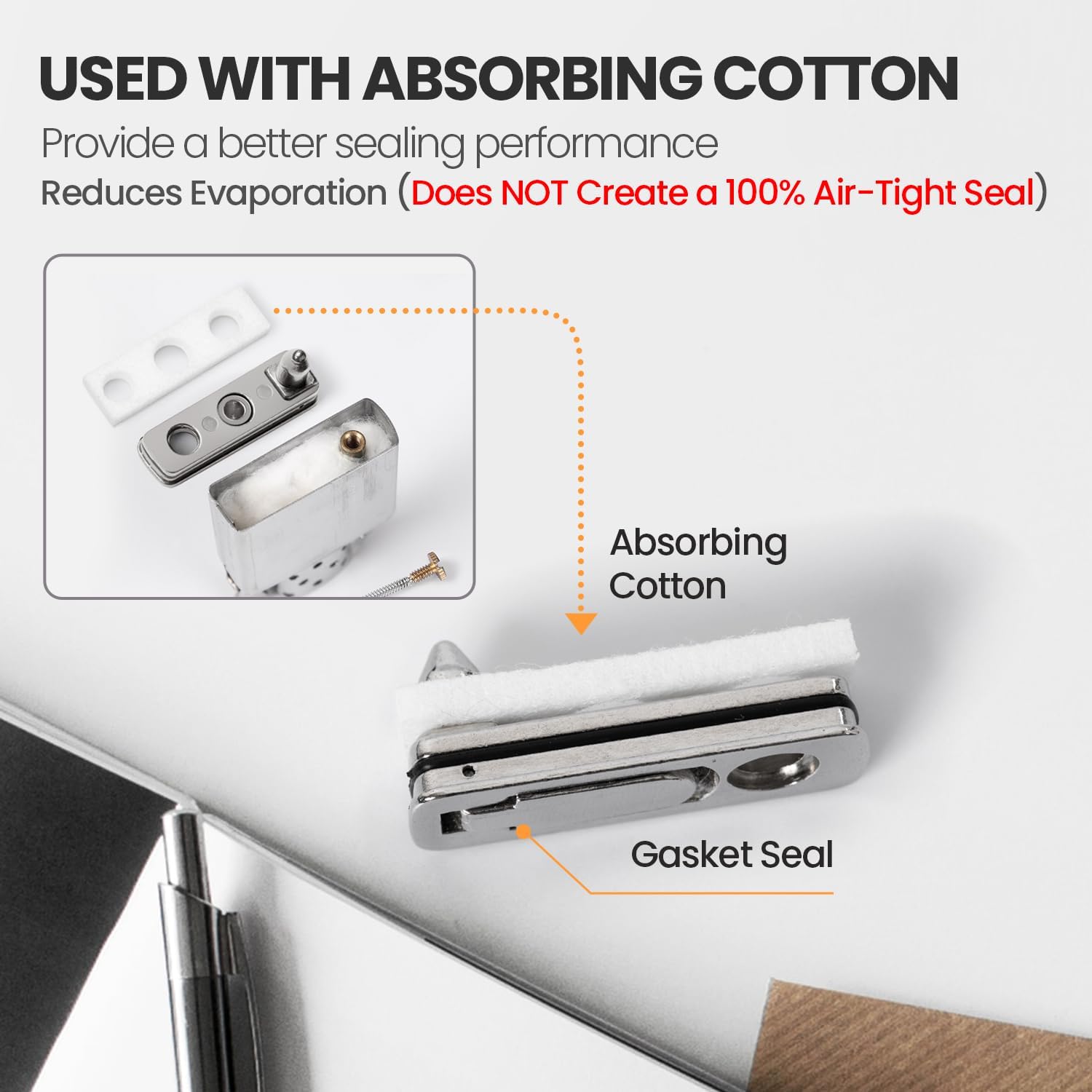 YUSUD Lighter Gasket Seal Compatible with Zippo, Metal Repair Kit with Cotton Felt Pad and Flint Slot, Lighter Fluid Anti-Evaporation Accessories for Lighter Insert, Replacement Parts