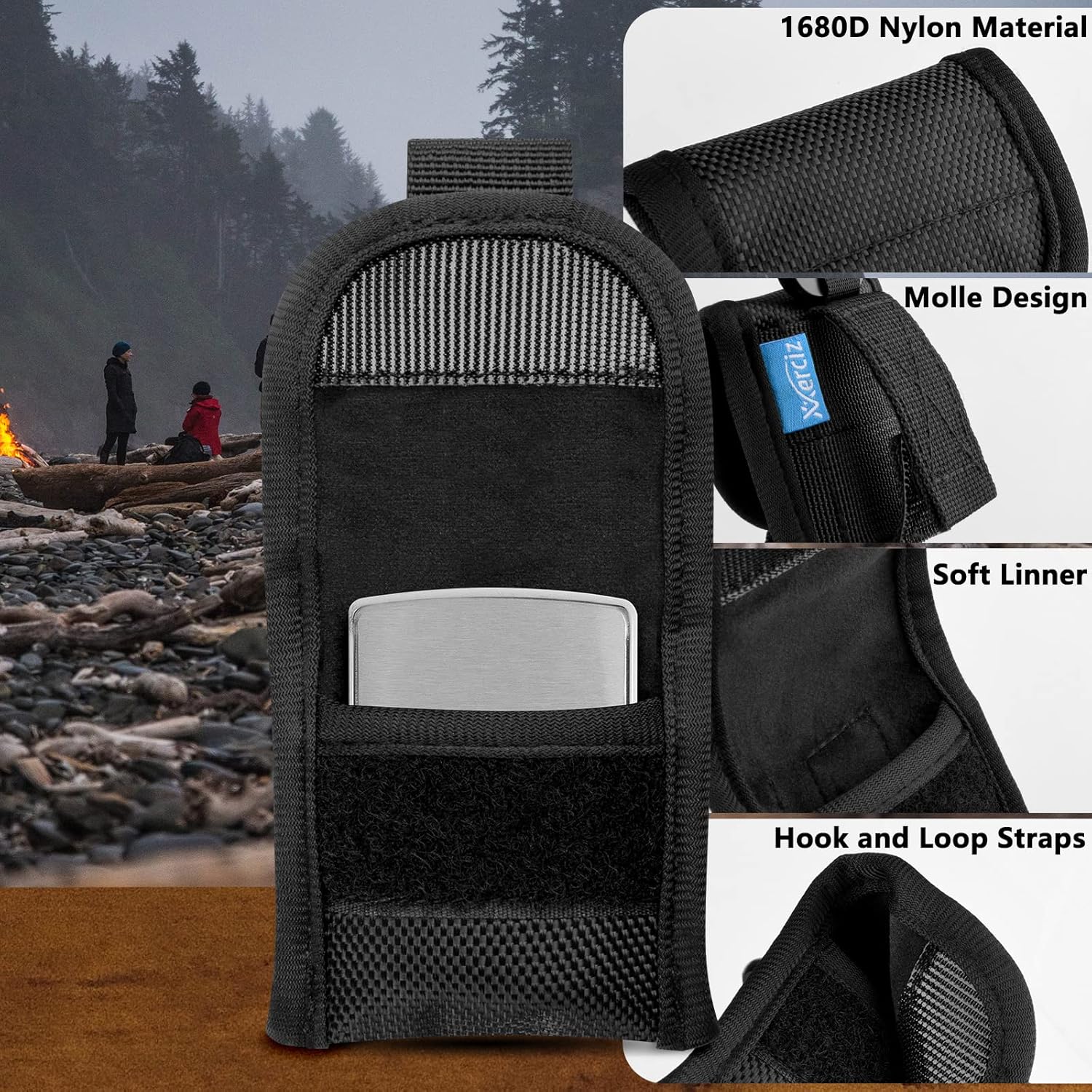 Xxerciz Lighter Pouch Nylon Lighter Holder with Belt Loop, Tactical Anti-Scratch Protective Storage Case Compatible with Zippo Lighters