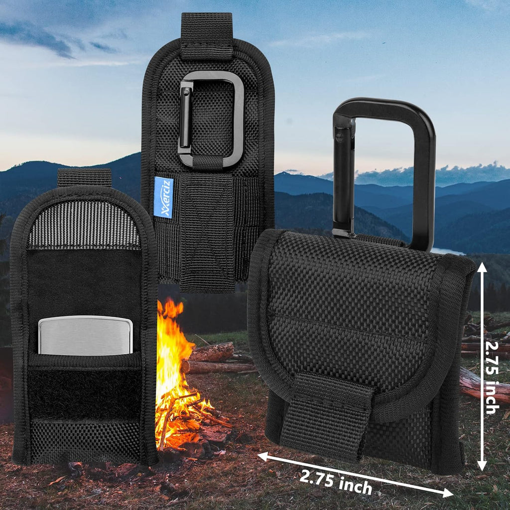 Xxerciz Lighter Pouch Nylon Lighter Holder with Belt Loop, Tactical Anti-Scratch Protective Storage Case Compatible with Zippo Lighters