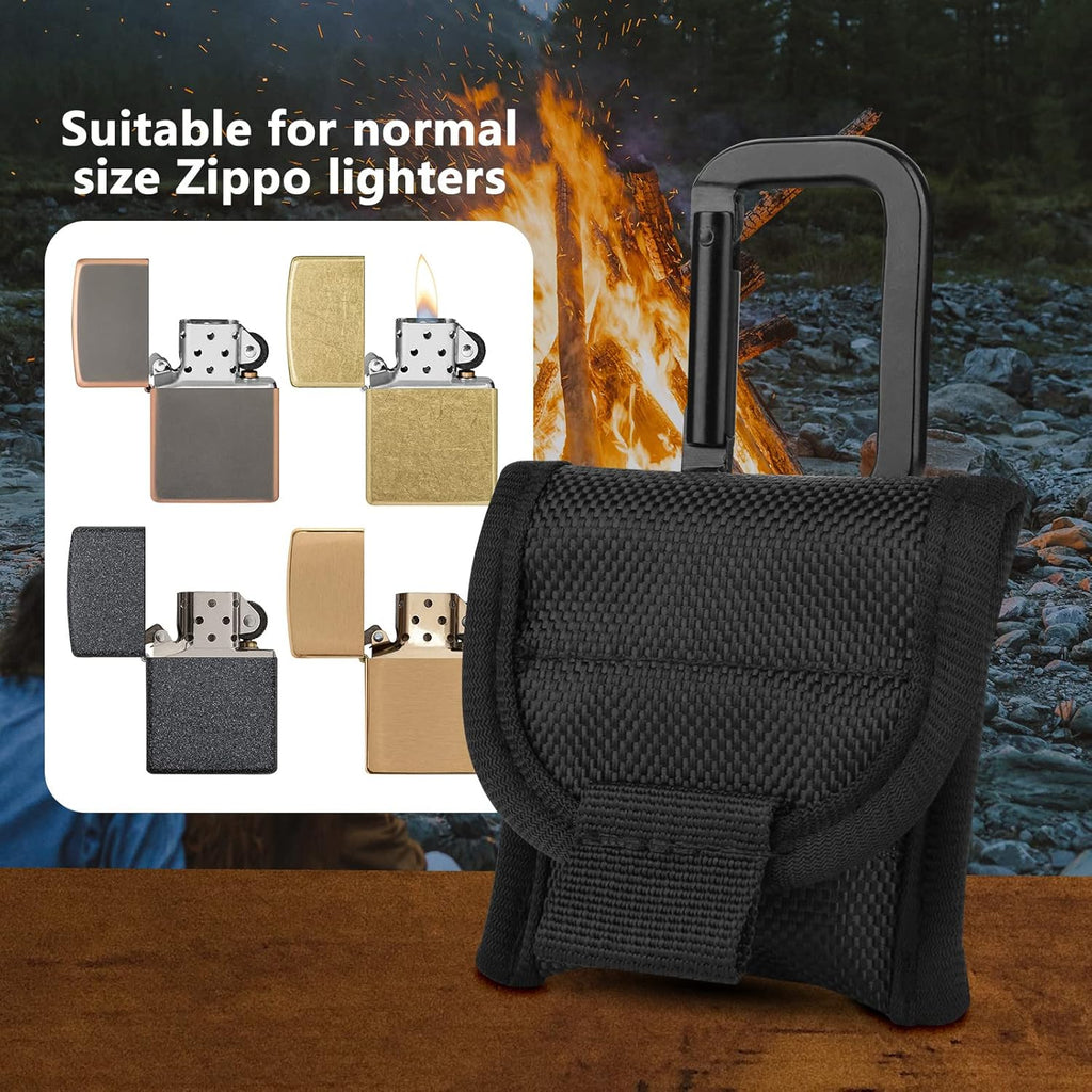 Xxerciz Lighter Pouch Nylon Lighter Holder with Belt Loop, Tactical Anti-Scratch Protective Storage Case Compatible with Zippo Lighters